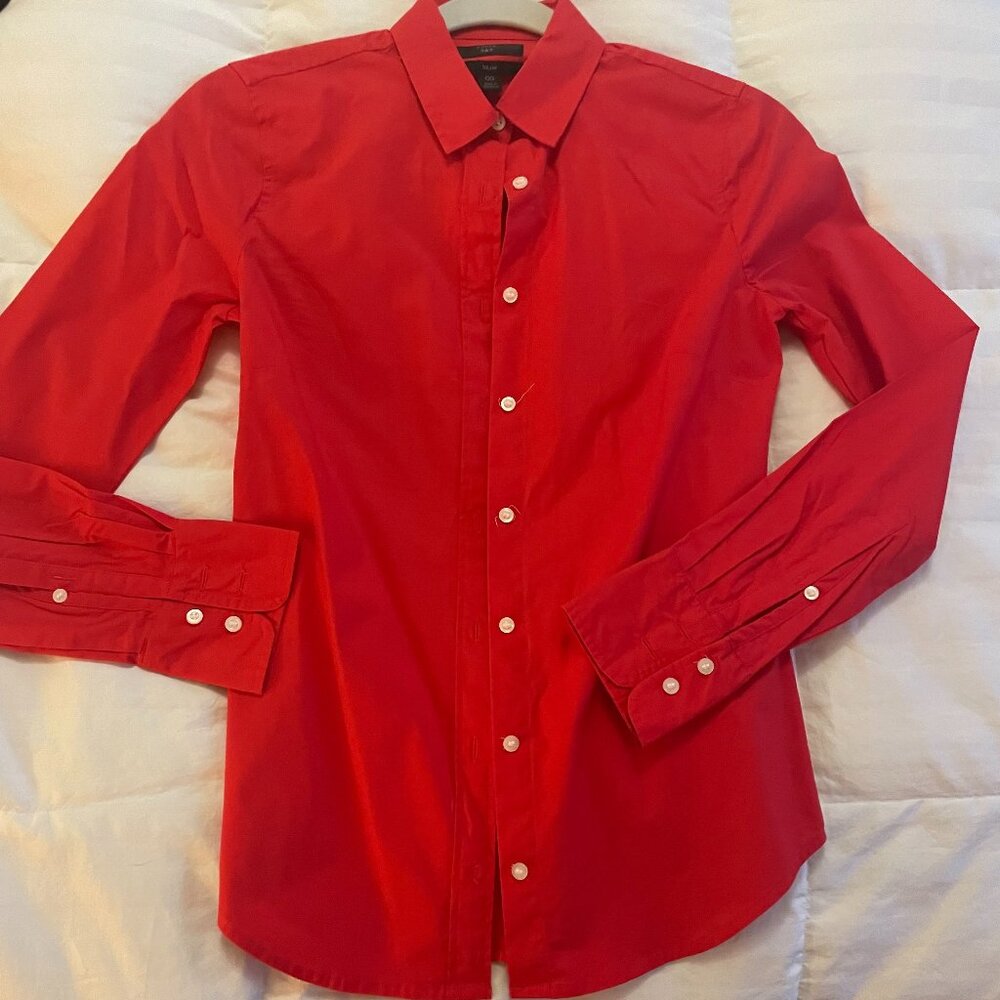 J. Crew 365 Slim Fit Red Blouse 00